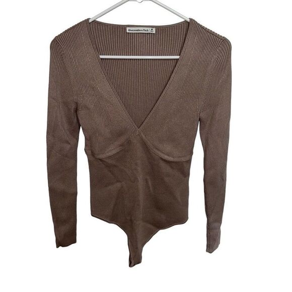 abercrombie Long-Sleeve V-Neck Sweater Bodysuit - new with tags - Picture 3 of 13